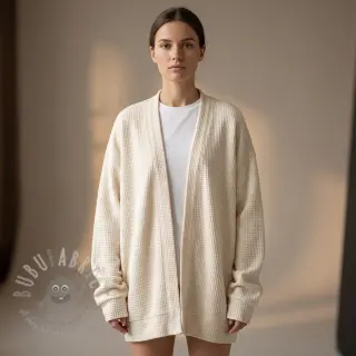 Stickat tyg Angora honey off white