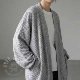 Stickat tyg Angora honey light grey