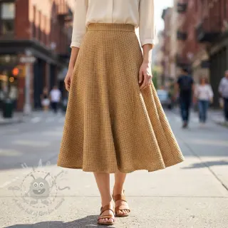 Stickat tyg Angora honey beige