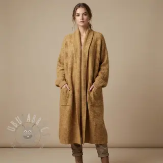 Stickat tyg Angora honey beige