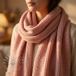 Stickat tyg Angora honey baby pink
