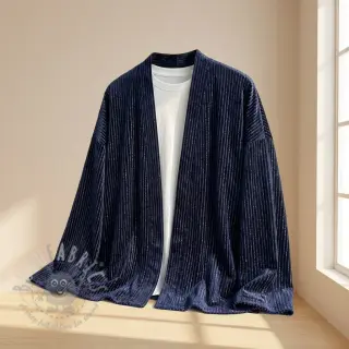 Sammet VELVET LUREX Stripe marine