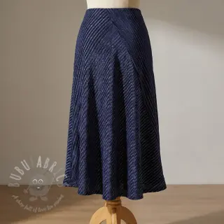 Sammet VELVET LUREX Stripe marine