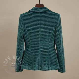 Sammet VELVET LUREX Stripe forest green