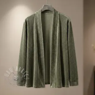 Sammet VELVET LUREX Stripe camo green