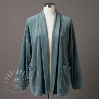 Sammet VELVET LUREX Stripe ocean green