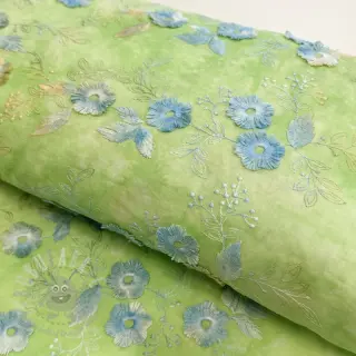 Bomullstyg TIE DYE EMBROIDERY Poppy design V