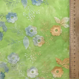 Bomullstyg TIE DYE EMBROIDERY Poppy design V