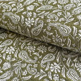 Dekorationstyg jacquard Mumbai allover kaki