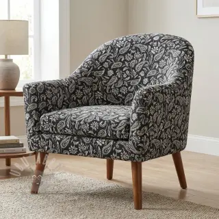 Dekorationstyg jacquard Mumbai allover noir