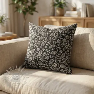 Dekorationstyg jacquard Mumbai allover noir