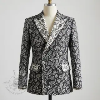 Dekorationstyg jacquard Mumbai allover noir