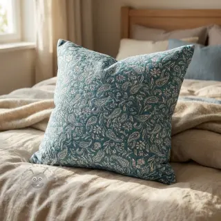 Dekorationstyg jacquard Mumbai allover jade