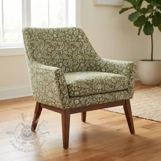 Dekorationstyg jacquard Mumbai allover kaki