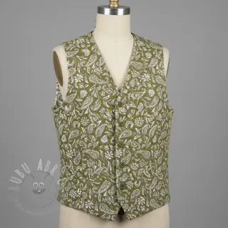 Dekorationstyg jacquard Mumbai allover kaki