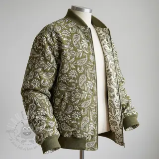 Dekorationstyg jacquard Mumbai allover kaki
