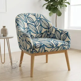 Dekorationstyg jacquard Folia bleu