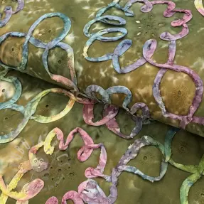 Bomullstyg TIE DYE EMBROIDERY Elise tape design Och