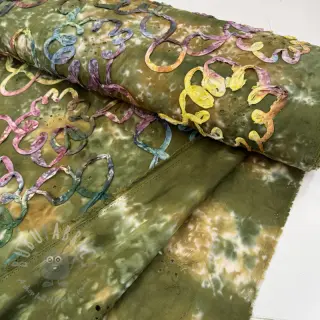 Bomullstyg TIE DYE EMBROIDERY Elise tape design Och