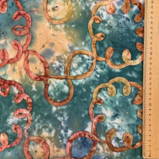 Bomullstyg TIE DYE EMBROIDERY Elise tape design C