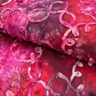 Bomullstyg TIE DYE EMBROIDERY Elise tape design E
