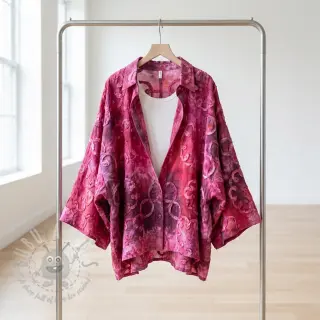 Bomullstyg TIE DYE EMBROIDERY Elise tape design E