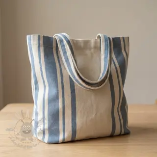 Dekorationstyg Bernadette stripe denim