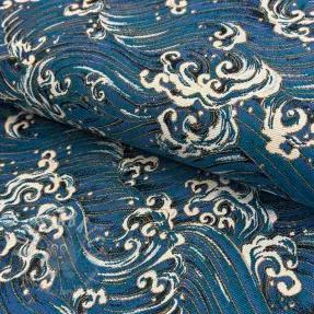Dekorationstyg jacquard Swell allover bleu