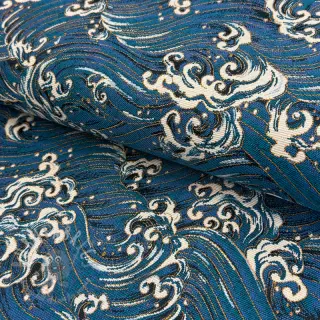 Dekorationstyg jacquard Swell allover bleu