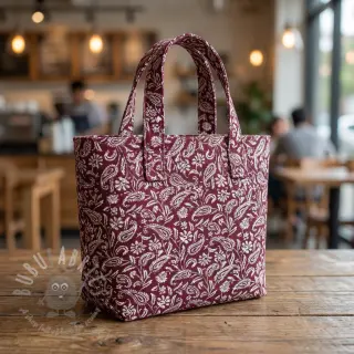 Dekorationstyg jacquard Mumbai allover bordeaux