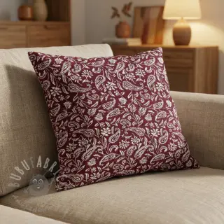 Dekorationstyg jacquard Mumbai allover bordeaux