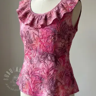 Bomullstyg TIE DYE Chenille manon design C