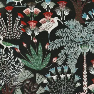 Dekorationstyg jacquard Botanic Paradise Bird