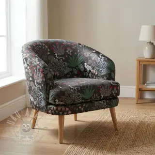 Dekorationstyg jacquard Botanic Paradise Bird