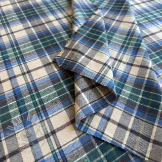 Bomullstyg YARN DYED CHECK BRUSHED blue