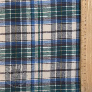 Bomullstyg YARN DYED CHECK BRUSHED blue
