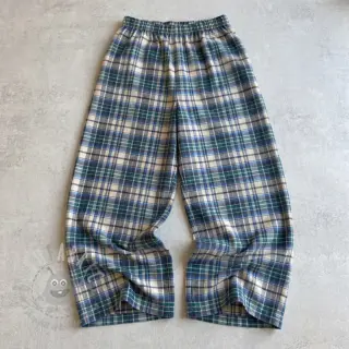 Bomullstyg YARN DYED CHECK BRUSHED blue