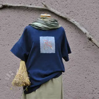 Förtvättat lin 170 g navy