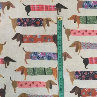Dekoračná látka premium Family Dachshund digital print
