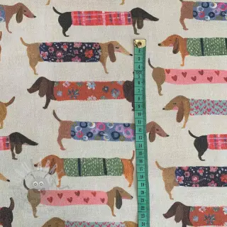 Dekorationstyg premium Family Dachshund digital print