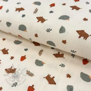 Dubbelgasväv/muslin Forest animals ORGANIC SIMPLY NATURAL