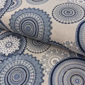 Dekorationstyg Linenlook premium Geometric mandala