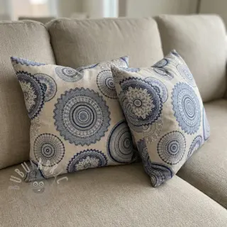 Dekorationstyg Linenlook premium Geometric mandala