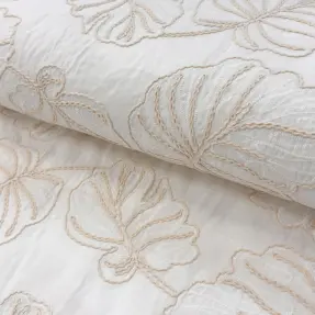 Bavlnená látka VOILE EMBROIDERY Kady off white