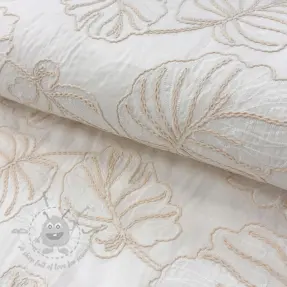 Bomullstyg VOILE EMBROIDERY Kady off white