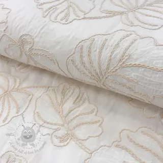 Bomullstyg VOILE EMBROIDERY Kady off white