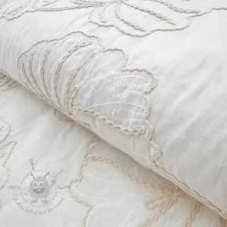 Bomullstyg VOILE EMBROIDERY Kady off white