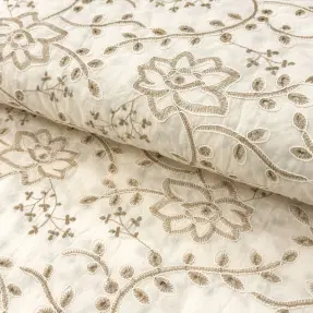 Bavlnená látka VOILE EMBROIDERY Kiara off white