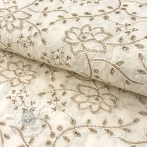 Bomullstyg VOILE EMBROIDERY Kiara off white