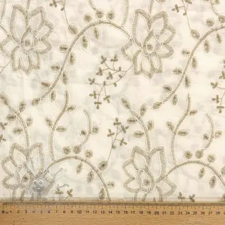 Bomullstyg VOILE EMBROIDERY Kiara off white